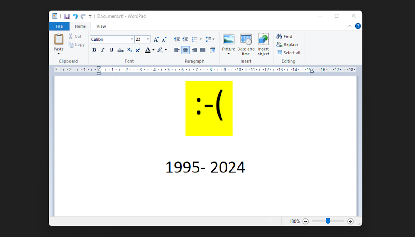 Microsoft відправляє WordPad на пенсію після 28 років роботи 
