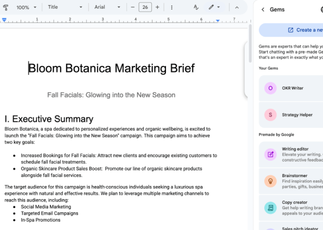 Власні чат-боти Gemini від Google тепер доступні в Docs, Sheets та Gmail