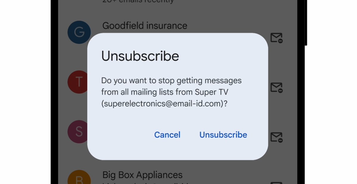 Нова вкладка Gmail призначена для відміни підписки на електронні листи