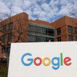 Google sign in front of building