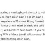 Windows отримує покращений ярлик для введення довгого дефісу