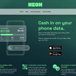 a screenshot showing Neon Mobile's website