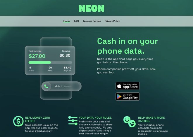 Neon, друга за популярністю соціальна програма в Apple App Store, виплачує користувачам гроші за запис телефонних розмов та продає дані компаніям штучного інтелекту