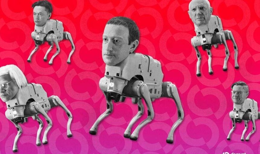 Неймовірна колаборація: Beeple, роботизовані собаки з головами Маска, Цукерберга та Уорхола творять NFT-булінг