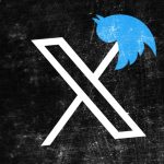 X logo impaling Twitter bird logo