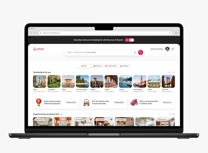 Airbnb додає ШІ-пошук і більше соціальних функцій